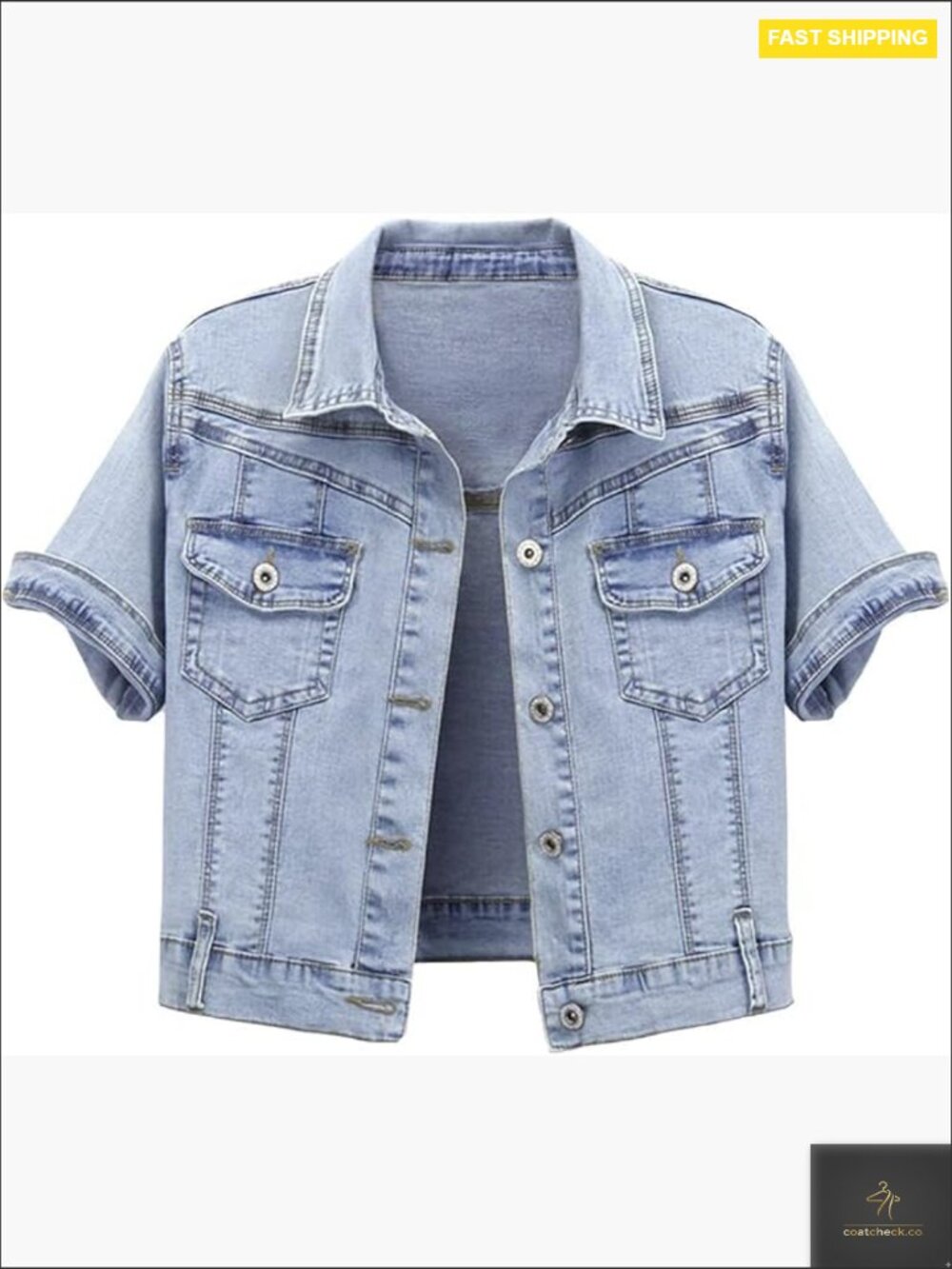 Crop Denim Jacket Short Sleeve Summer Slim Fit Y2k Retro Casual Chic
